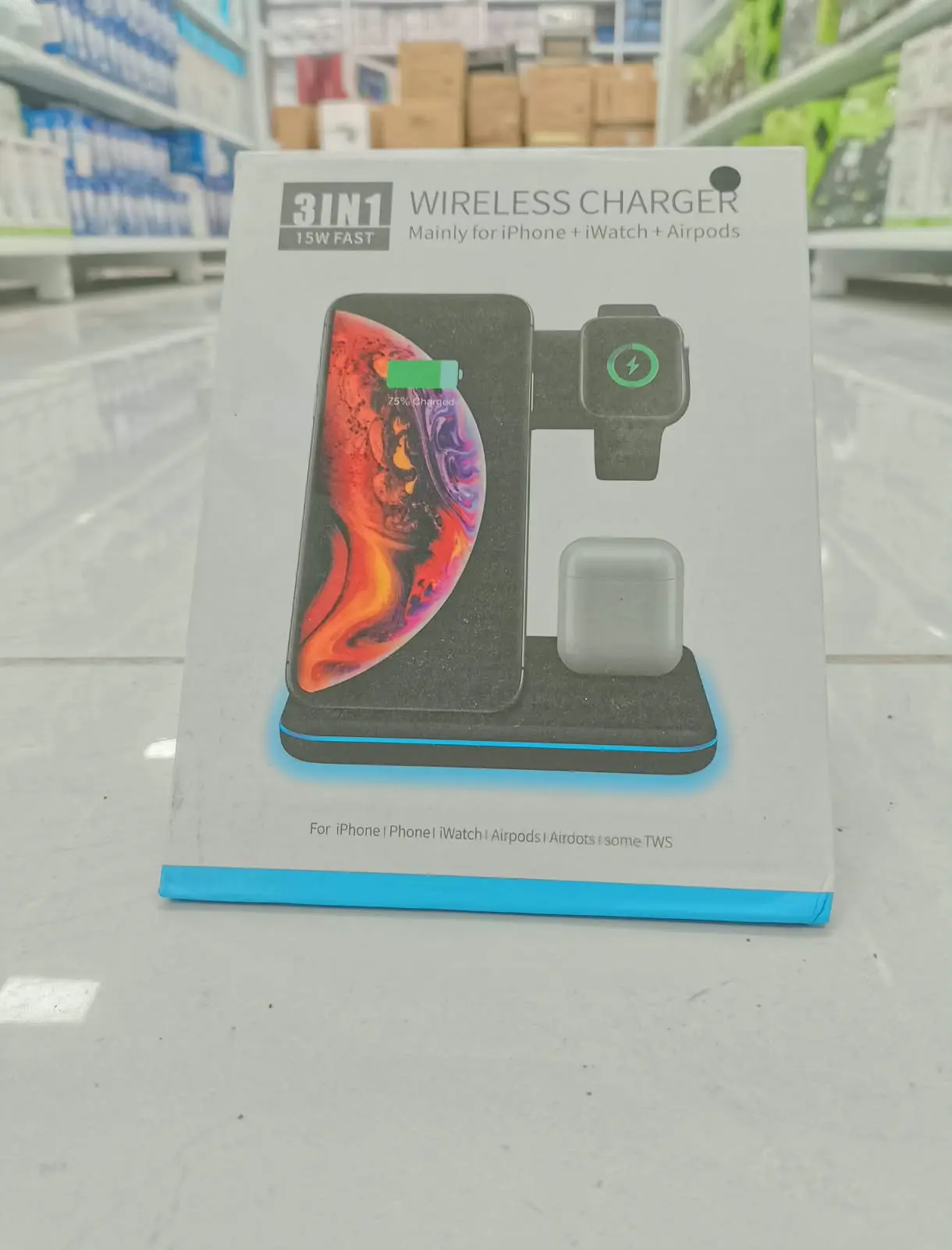 CARGADOR INALAMBRICO 3 EN 1,15w