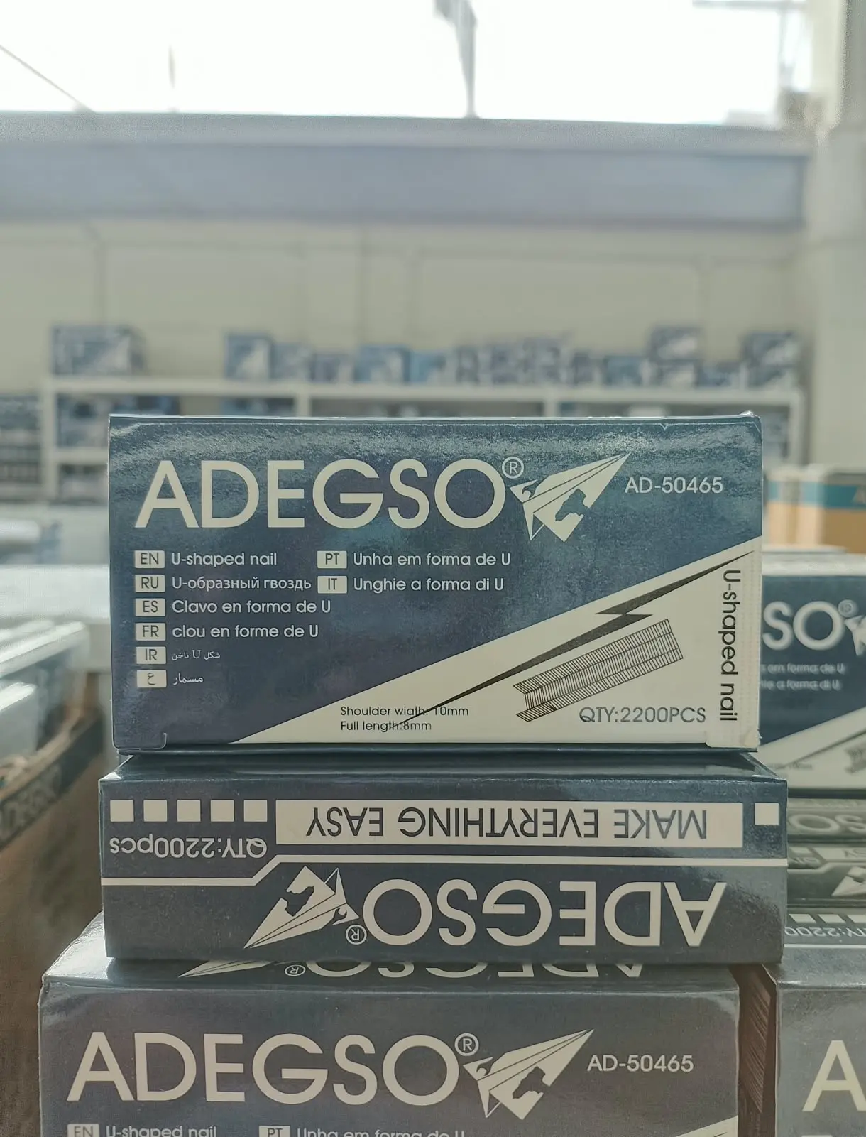 Grapas de corona de 8 mm ADEGSO AD-50465 (grapas o fijaciones)