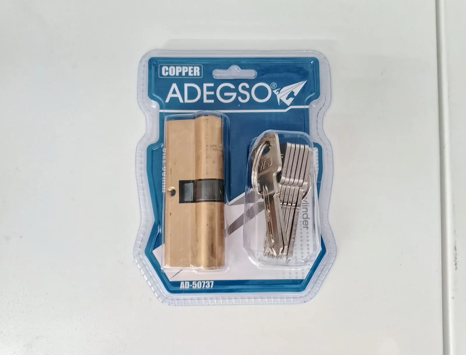 Cilindro de cerradura ADEGSO de 80 mm AD-50737 con juego de llaves.